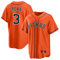 H.Astros #3 Jeremy Pena Player Orange Home Game Gdoa Stitched Jerseys