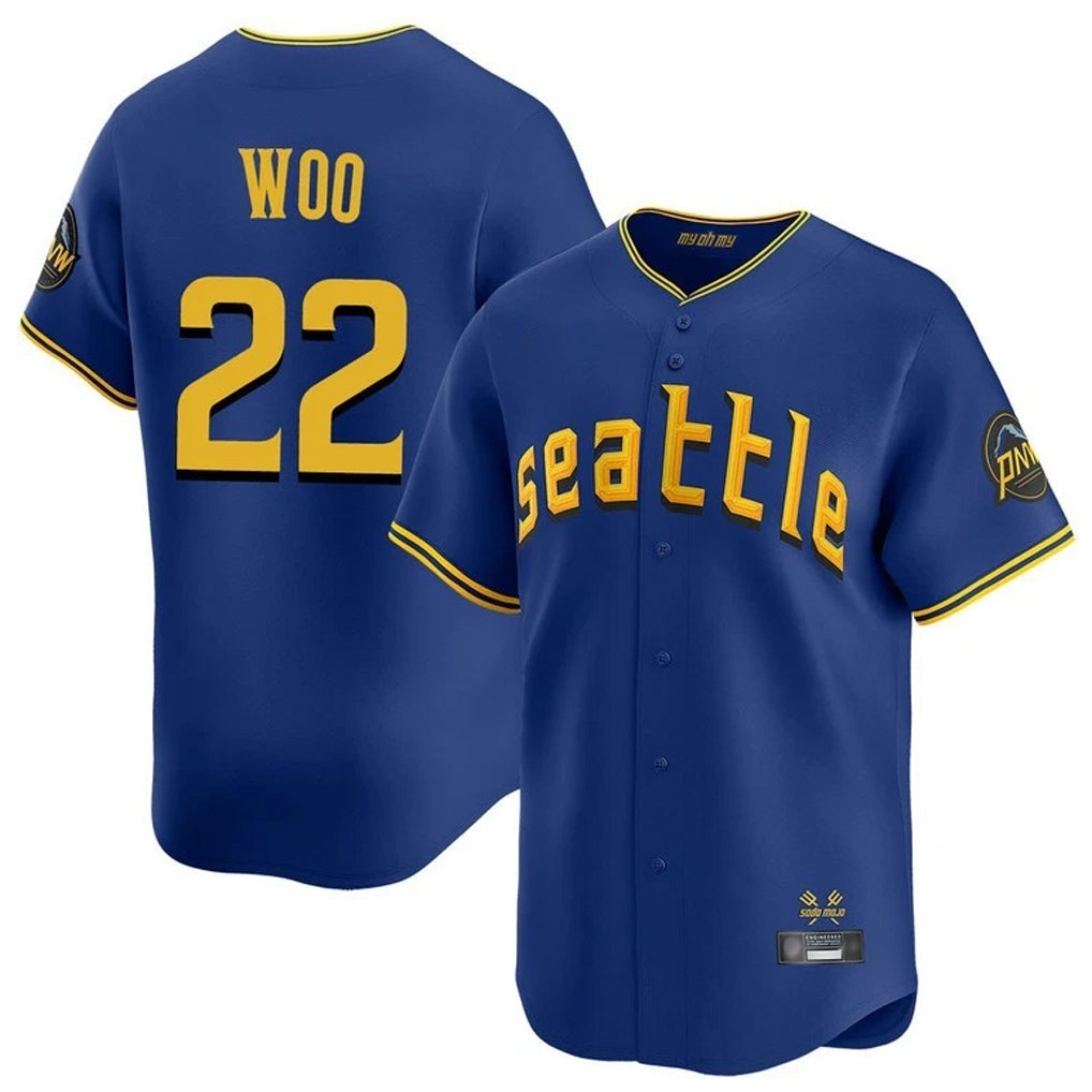S.Mariners #22 Bryan Woo Player Royal City Connect Home Limited Gdoa Stitched Jerseys