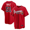 A.Braves #51 Chris Sale Player Red Home Game Gdoa Stitched Jerseys