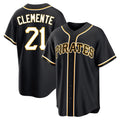 P.Pirates #21 Roberto Clemente Player Black Fashion Out Home Game Stitched Jerseys