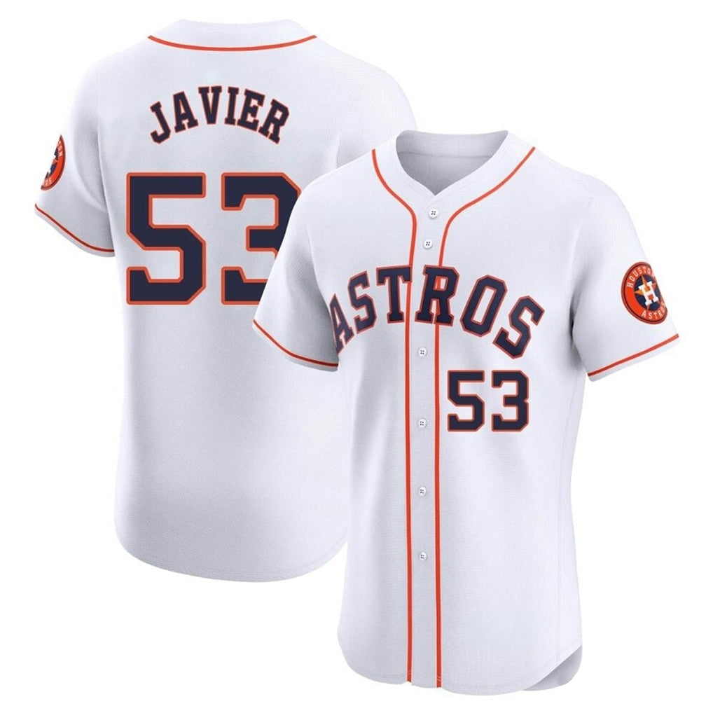 H.Astros #53 Cristian Javier Player White Limited Elite Home Gdoa Stitched Jerseys