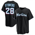 M.Marlins #28 Kyle Stowers Player Black  Home Game Gdoa Stitched Jerseys