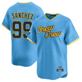 M.Brewers #99 Gary Sanchez Player Light Blue City Connect Home Limited Gdoa Stitched Jerseys
