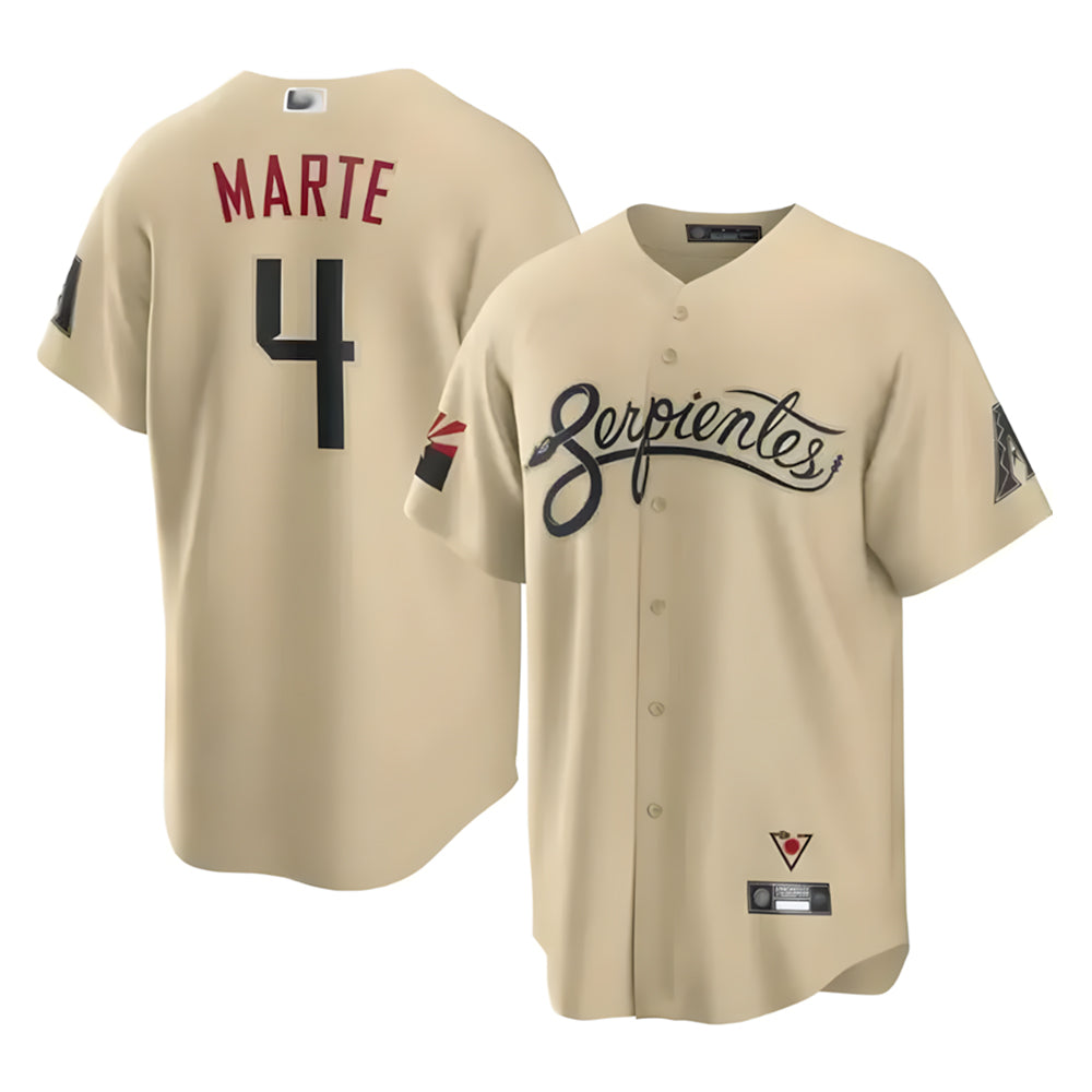 A.Diamondbacks #4 Ketel Marte Player Gold City Connect Stitched Jerseys