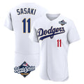 LA.Dodgers #11 Roki Sasaki Player Gold White World Series 2026 Collection Stadium Limited Elite Gdoa Stitched Jerseys