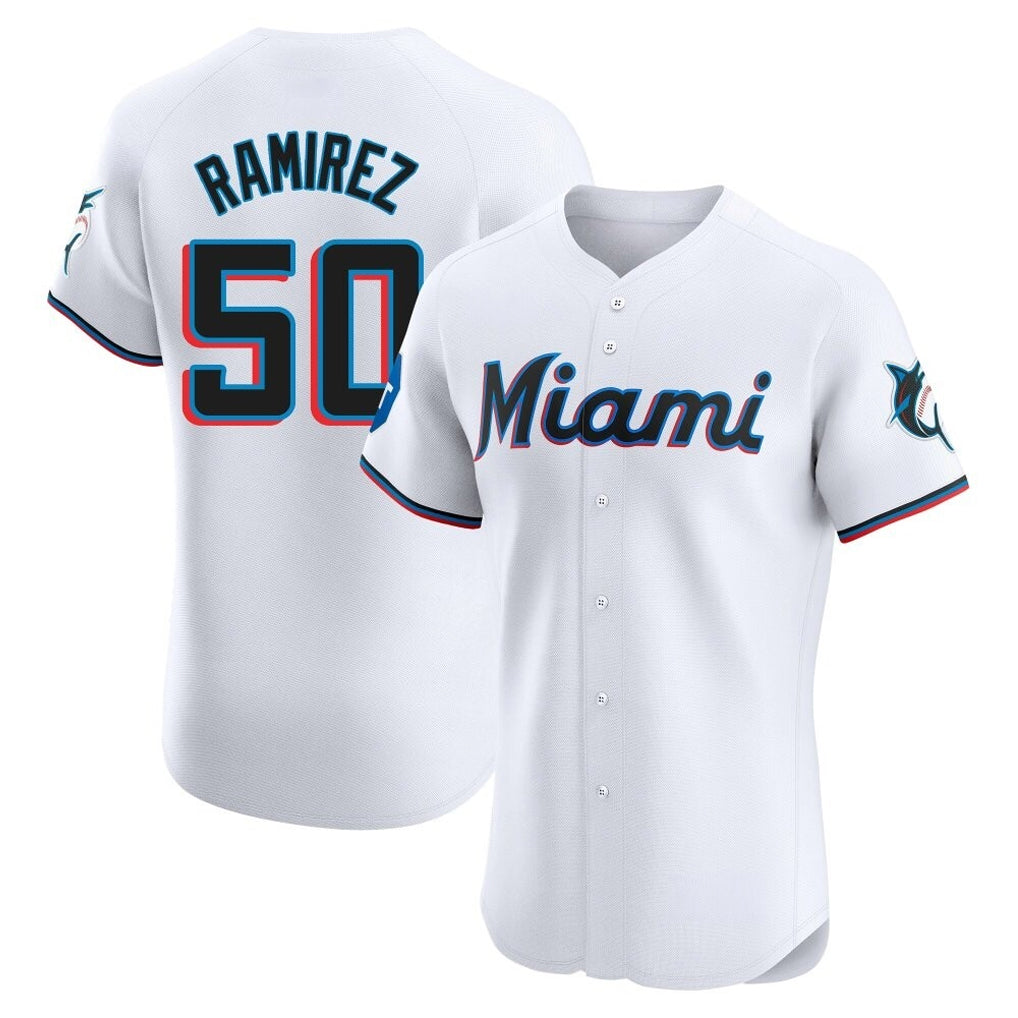 M.Marlins #50 Agustin Ramirez Player White  Home Limited Elite Gdoa Stitched Jerseys