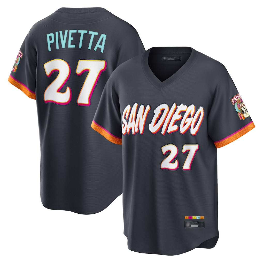S.Diego Padres #27 Nick Pivetta Player Obsidian 2026 City Connect Home Limited T-shirt Gdoa Stitched Jerseys