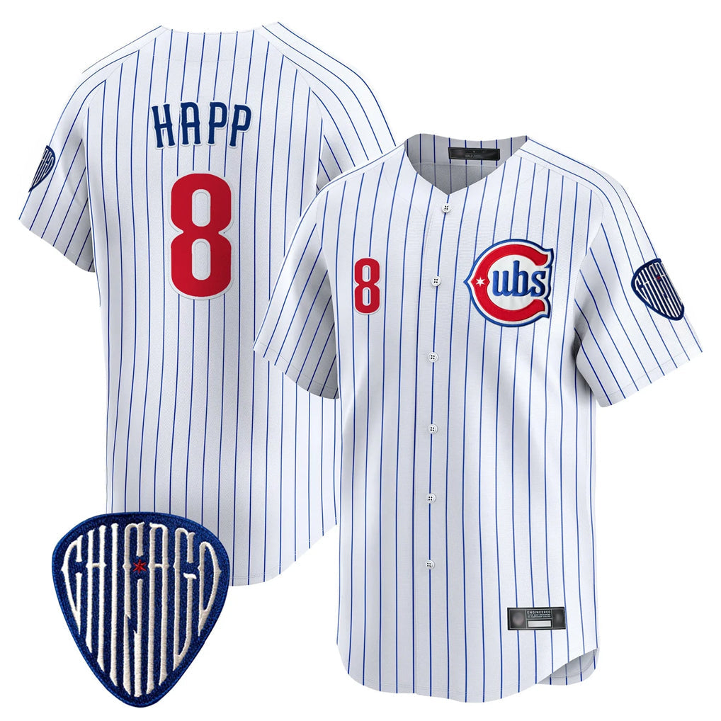 C.Cubs #8 Ian Happ Player White Pinstripe Vapor Premier Limited Home Gdoa Stitched Jerseys