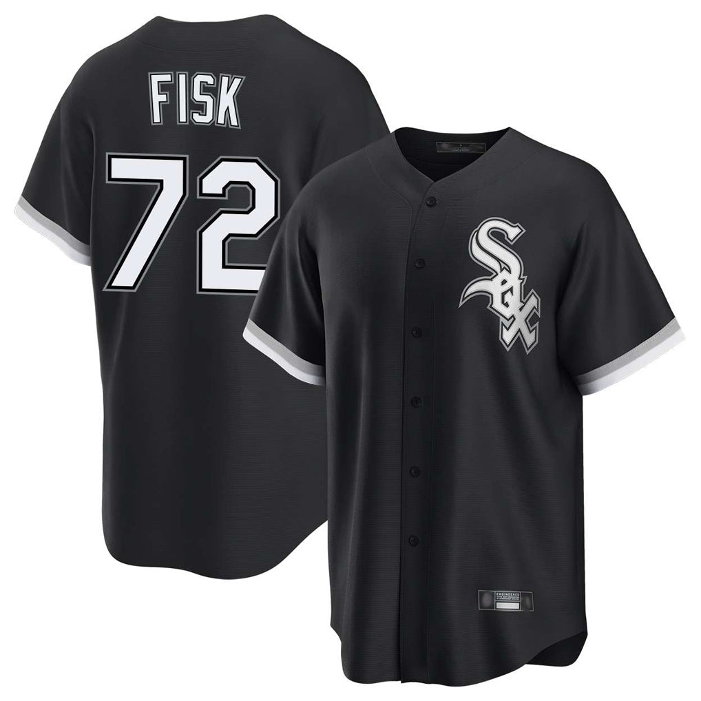 C.White Sox #72 Carlton Fisk Player Black Home Game Gdoa Stitched Jerseys