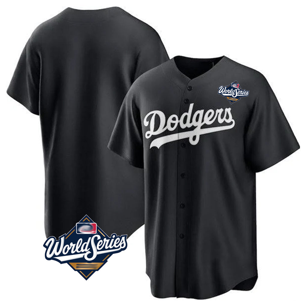 LA.Dodgers ## Dodgers Blank Player Black Pitch Fashion World Series T-shirt Gdoa Stitched Jerseys