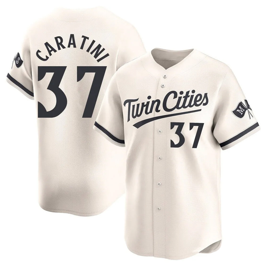 M.Twins #37 Victor Caratini Player Cream Home Limited Gdoa Stitched Jerseys