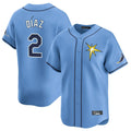 T.Bay Rays #2 Yandy Diaz Player Light Blue Home Limited Gdoa Stitched Jerseys