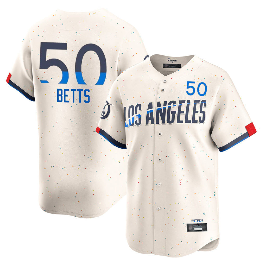LA.Dodgers #50 Mookie Betts Player Cream City Connect Limited Home Gdoa Stitched Jerseys