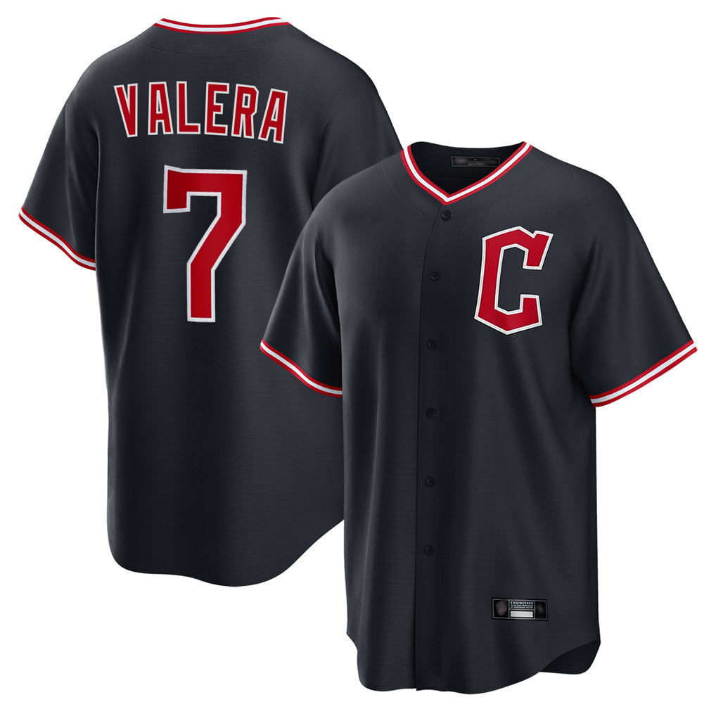 C.Guardians #7 George Valera Player Navy Home Game Gdoa Stitched Jerseys