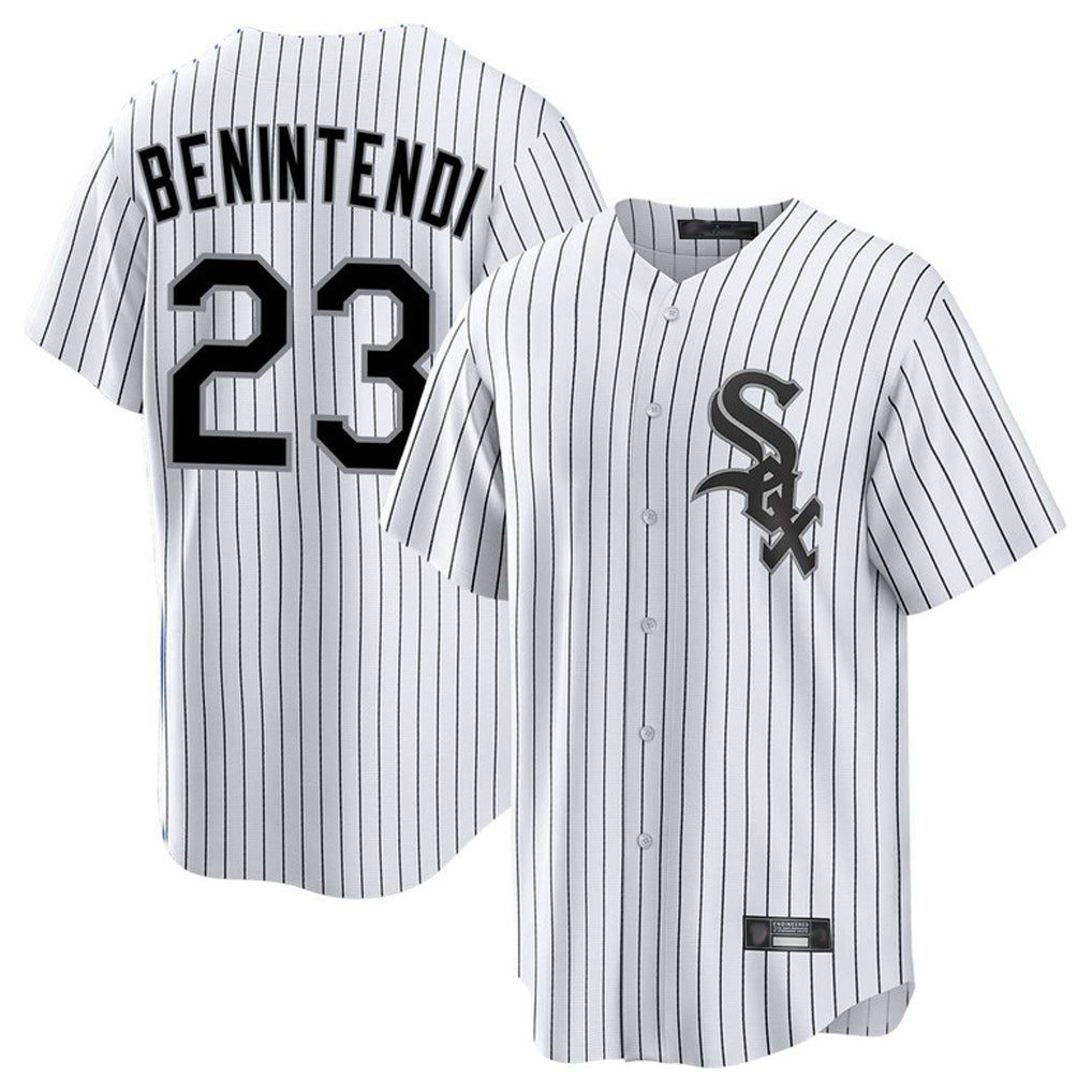 C.White Sox #23 Andrew Benintendi Player White Stripe Home Game Gdoa Stitched Jerseys
