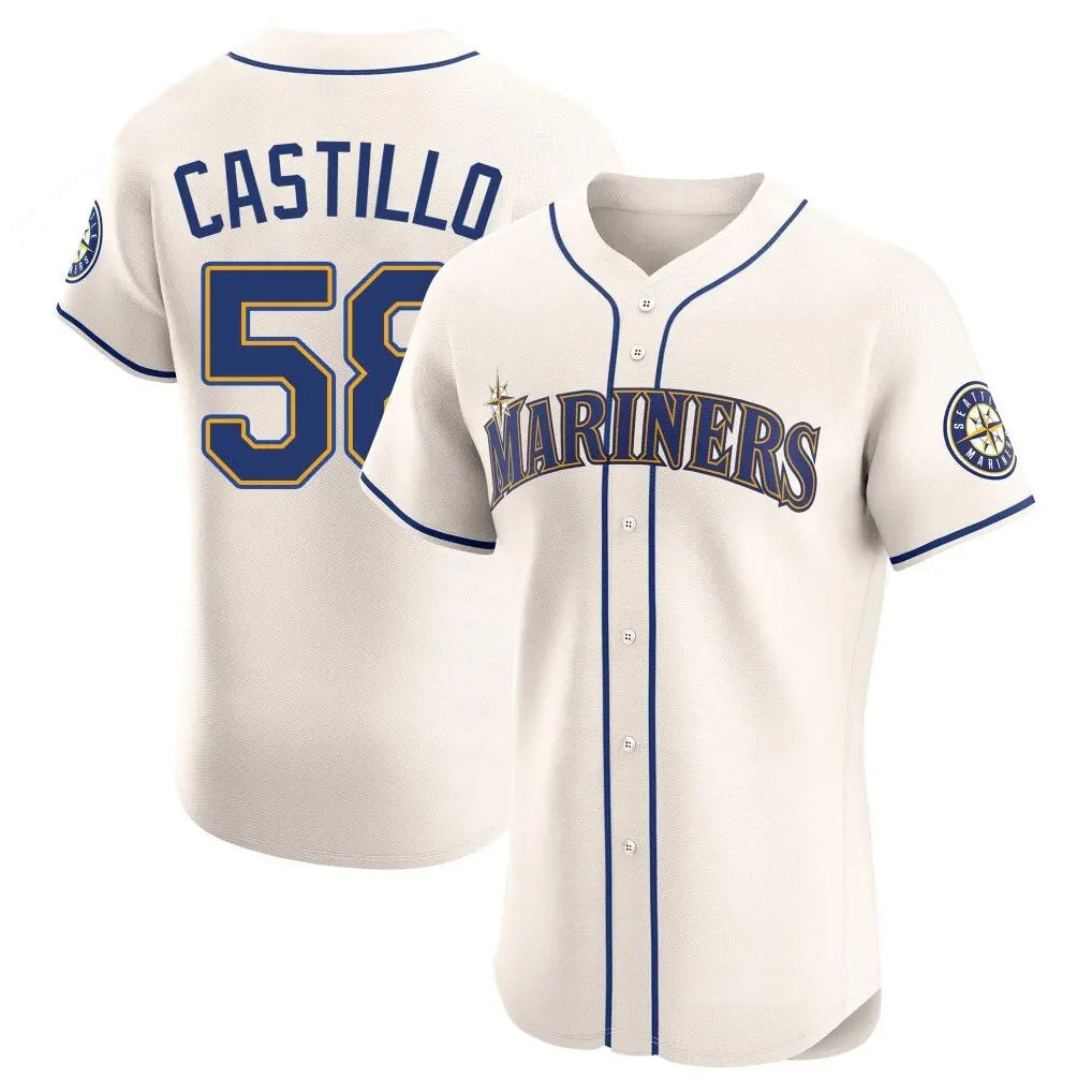 S.Mariners #58 Luis Castillo Player Cream Home Limited Elite Stitched Jerseys
