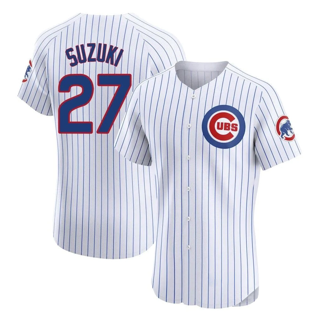 C.Cubs #27 Seiya Suzuki Player White Limited Elite Home Game Gdoa Stitched Jerseys