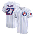 C.Cubs #27 Seiya Suzuki Player White Limited Elite Home Game Gdoa Stitched Jerseys