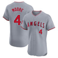 LA.Angels #4 Christian Moore Player Gray Home Limited Elite Gdoa Stitched Jerseys