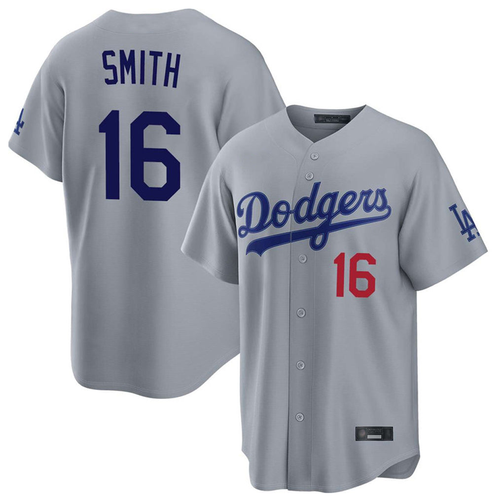 LA.Dodgers #16 Will Smith Player Gray Game Home Gdoa Stitched Jerseys