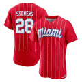 M.Marlins #28 Kyle Stowers Player Red City Connect Home Limited Elite Gdoa Stitched Jerseys