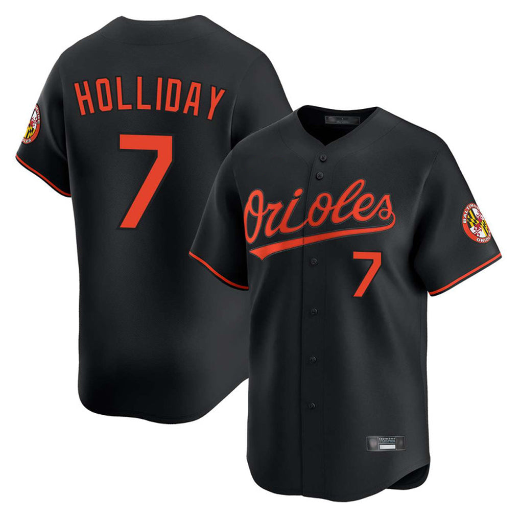 B.Orioles #7 Jackson Holliday Player Black Limited Home Game Gdoa Stitched Jerseys
