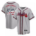 A.Braves #56 Spencer Schwellenbach Player Gray USA 250 Fourth Of July Limited Home Game Gdoa250Ys Stitched Jerseys