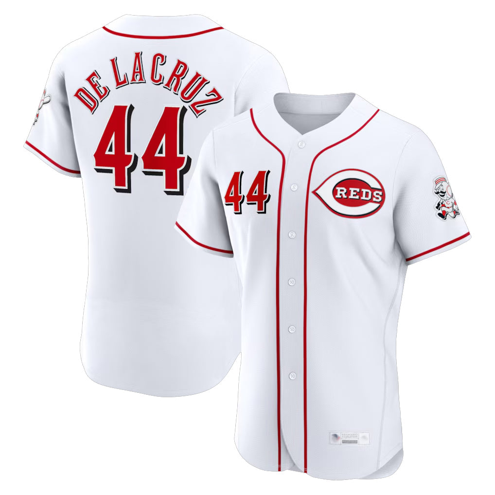 C.Reds #44 Elly De La Cruz Player White Limited Elite Home Gdoa Stitched Jerseys