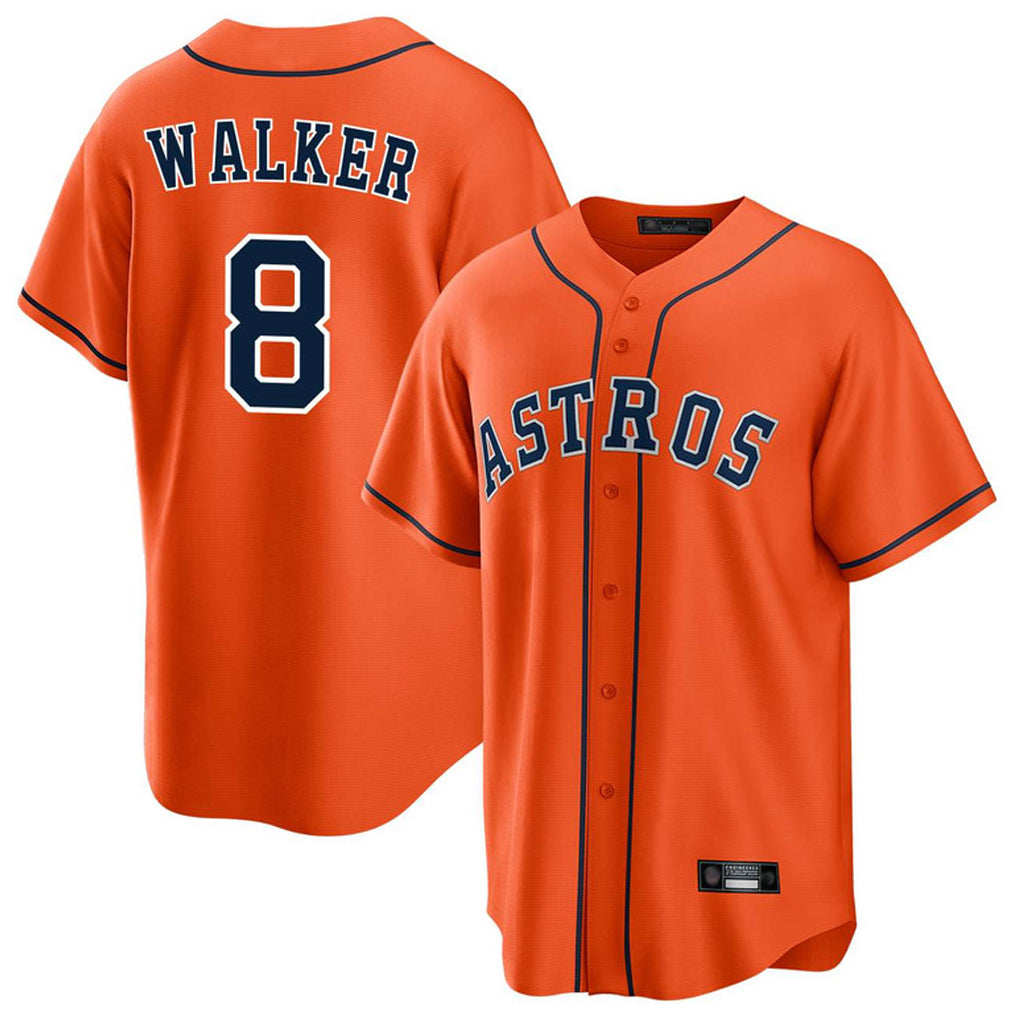 H.Astros #8 Christian Walker Player Orange Home Game Gdoa Stitched Jerseys