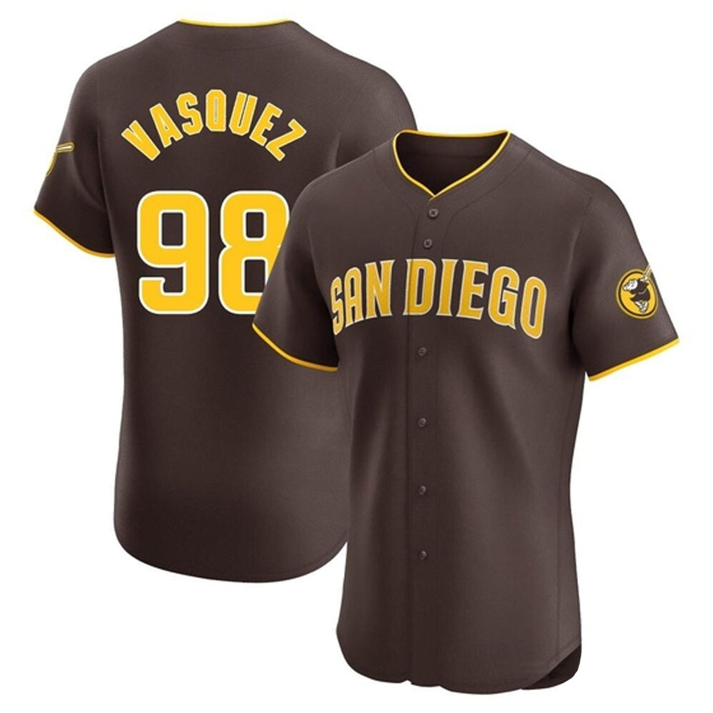 S.Diego Padres #98 Randy Vasquez Player Brown Home Limited Elite Gdoa Stitched Jerseys