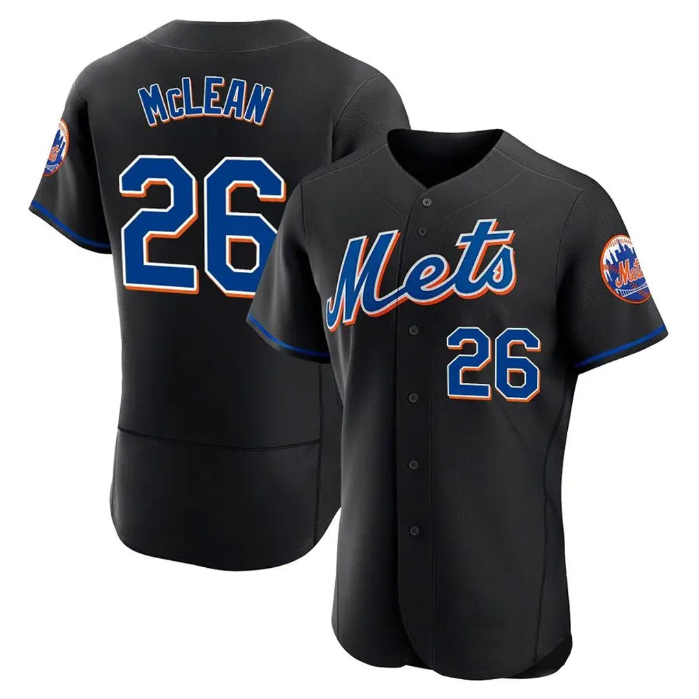 NY.Mets #26 Nolan McLean Player Black Replica Home Limited Elite Stitched Jerseys