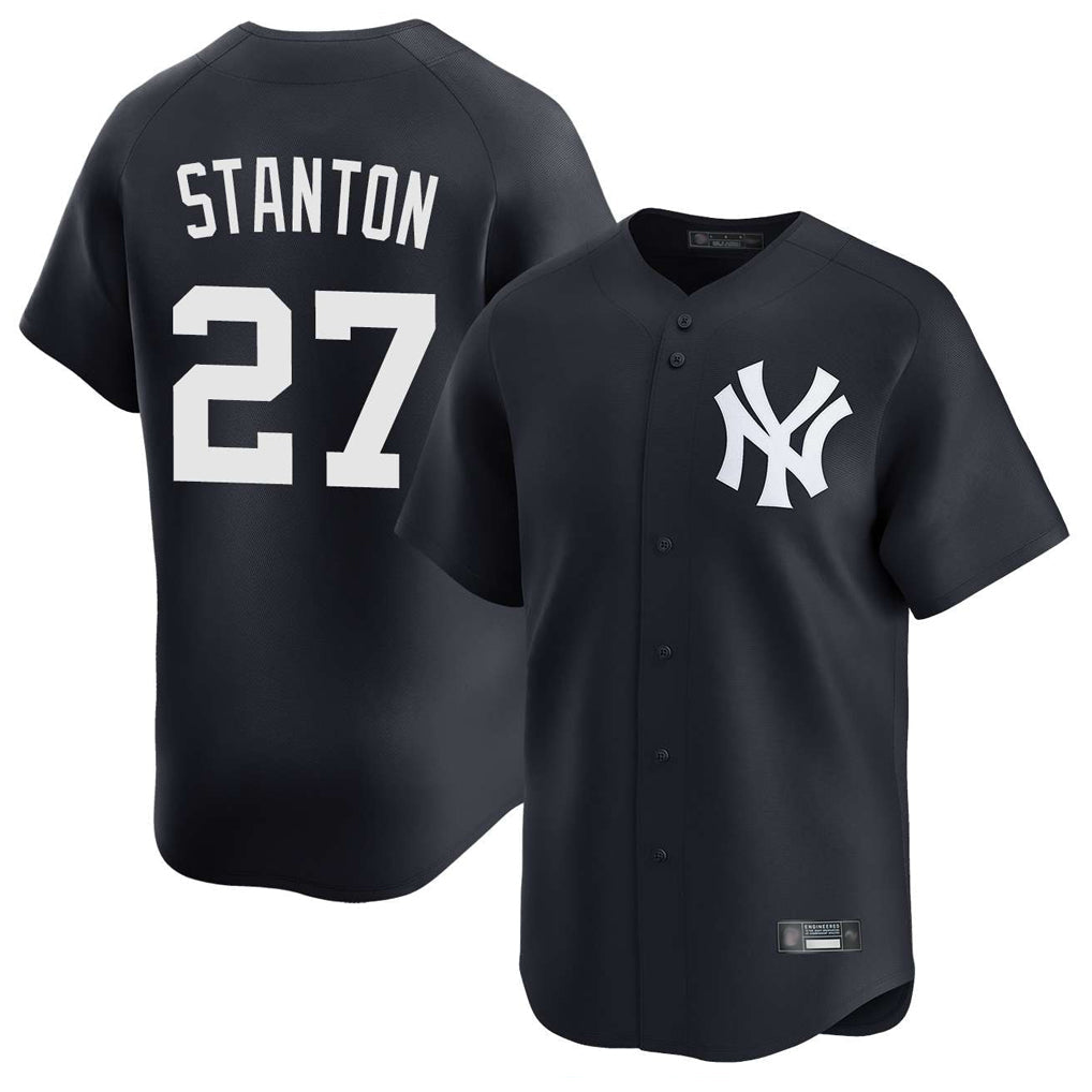 NY.Yankees #27 Giancarlo Stanton Player Navy Limited Home Gdoa Stitched Jerseys
