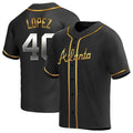 A.Braves #40 Reynaldo Lopez player Black &Gold Replica en Alternate Stitched Jerseys