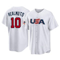 P.Phillies #10 J.T. Realmuto Player White USA World Classic Home Game Stitched Jerseys
