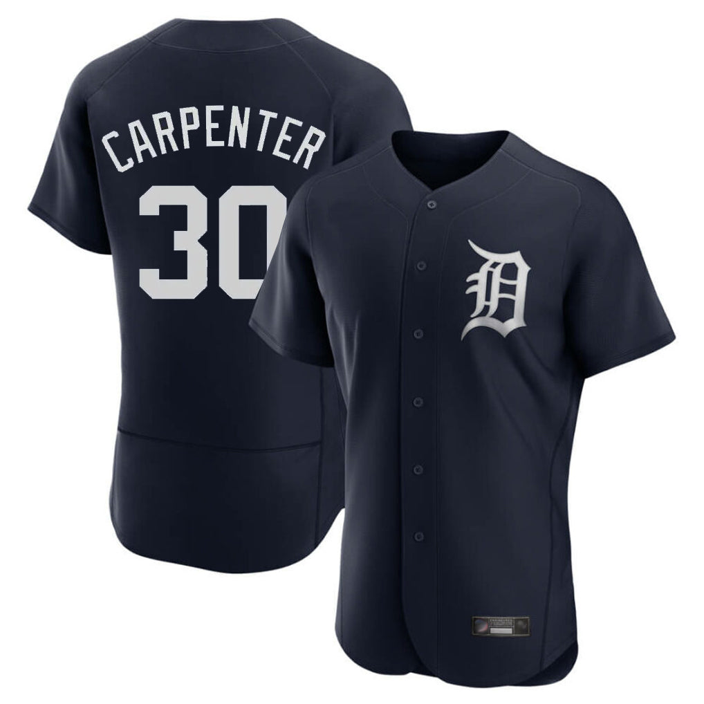 D.Tigers #30 Kerry Carpenter Player Navy Limited Elite Home Gdoa Stitched Jerseys