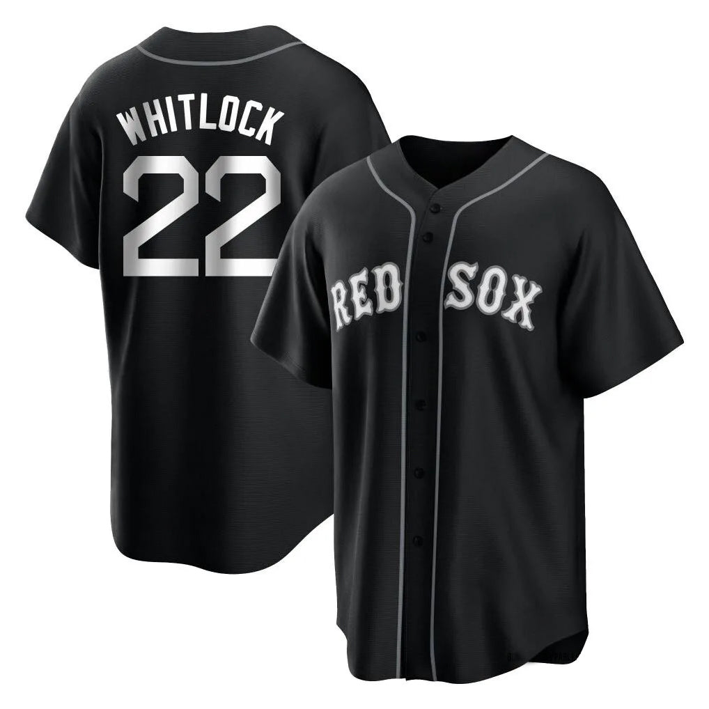 B.Red Sox #22 Garrett Whitlock Player Black Home Game Gdoa Stitched Jerseys