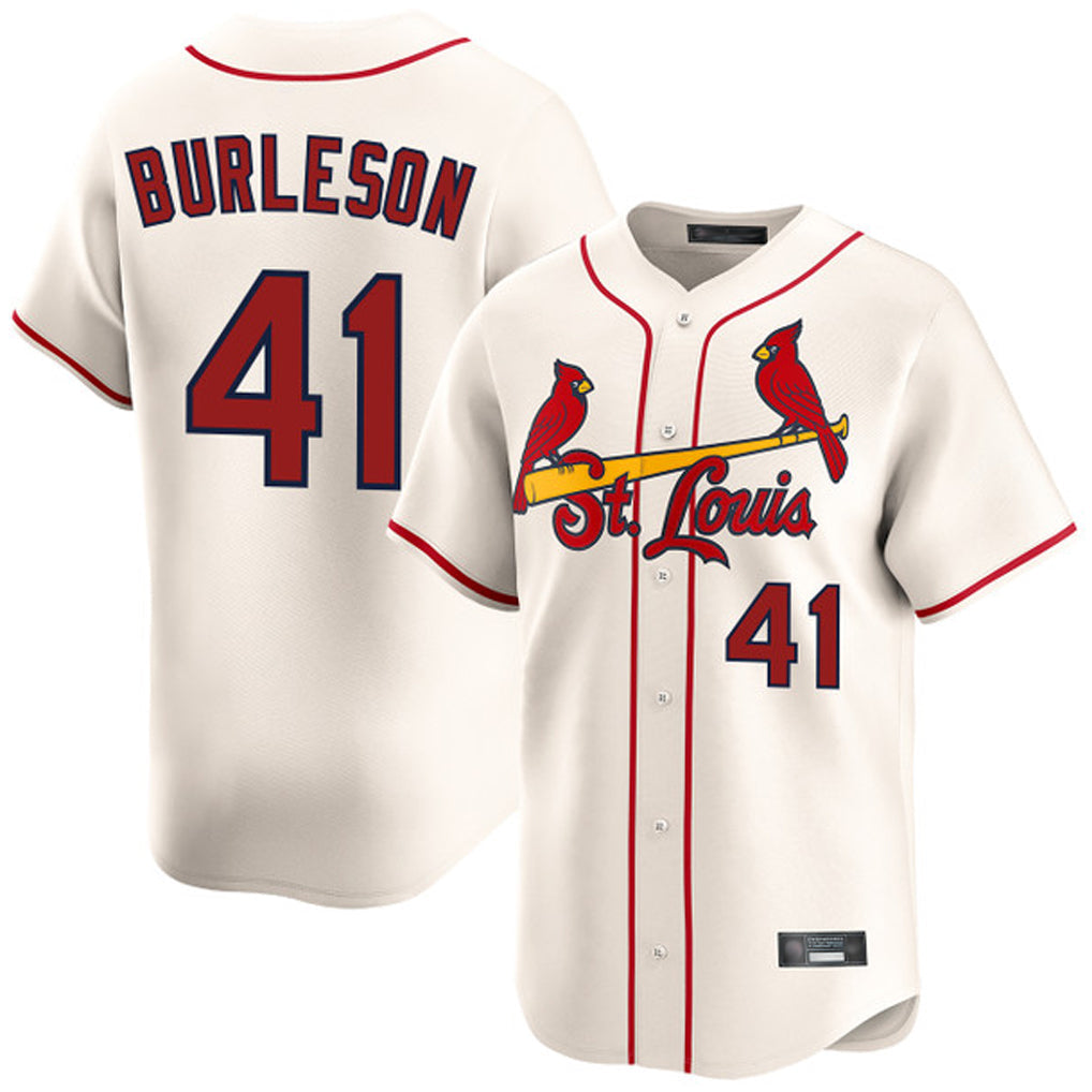 St. Louis Cardinals #41 Alec Burleson Player Cream Home Limited Gdoa Stitched Jerseys