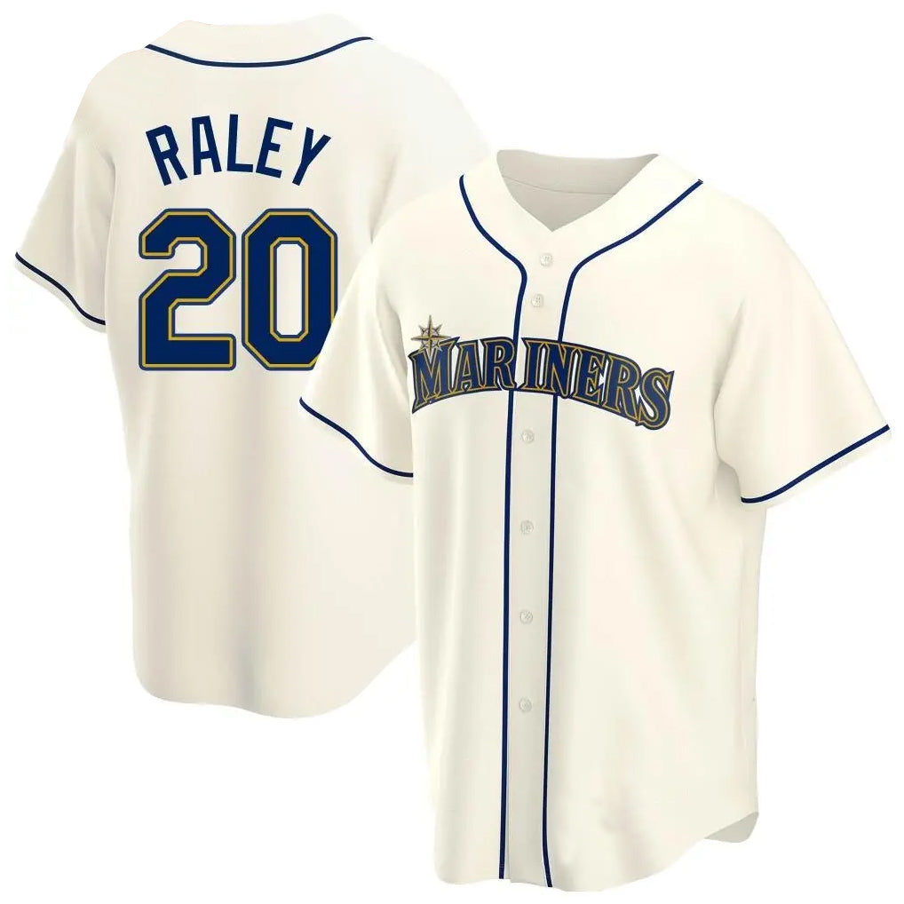 S.Mariners #20 Luke Raley Player Cream Home Game Stitched Jerseys