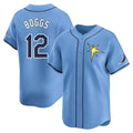 T.Bay Rays #12 Wade Boggs Player Light Blue Home Limited Stitched Jerseys