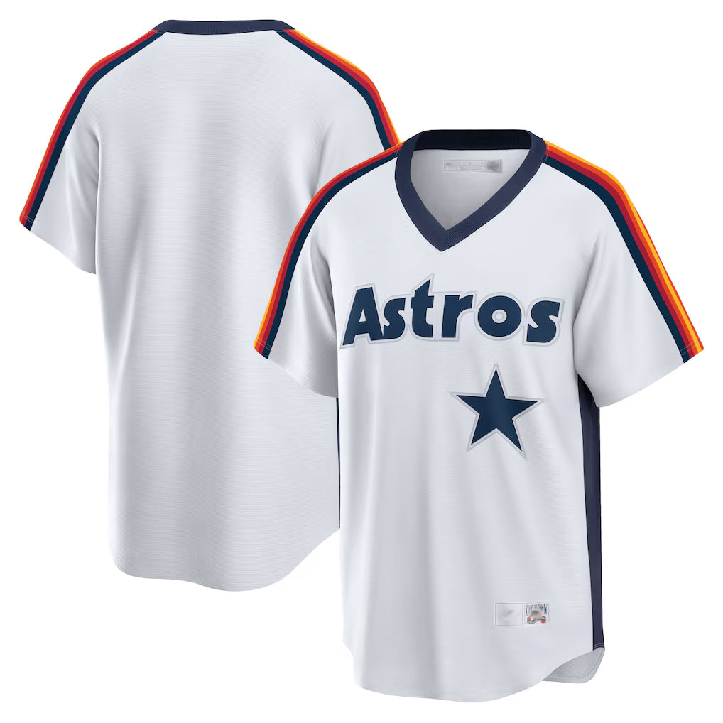H.Astros ## Astros Blank Player White Cooperstown Collection T-shirt Gdoa Stitched Jerseys