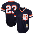 D.Tigers #23 Kirk Gibson Player Navy Mitchell & Ness 1984 Mesh Batting Practice  T-shirt Gdoa Stitched Jerseys