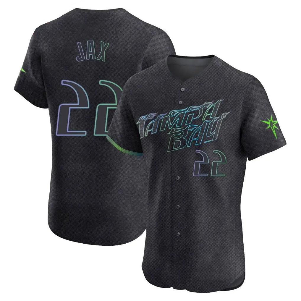 T.Bay Rays #22 Griffin Jax Player Black City Connect Home Limited Elite Gdoa Stitched Jerseys