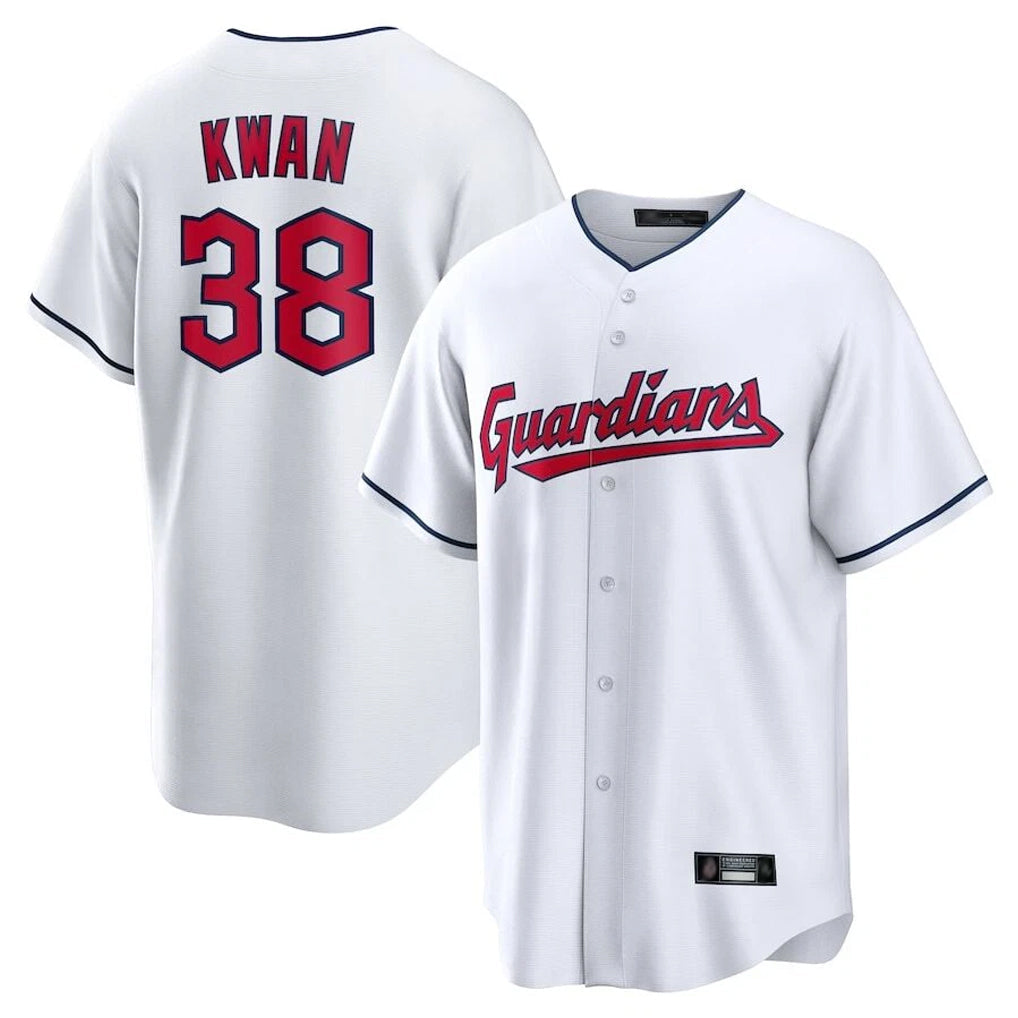 C.Guardians #38 Steven Kwan Player White Home Game Gdoa Stitched Jerseys