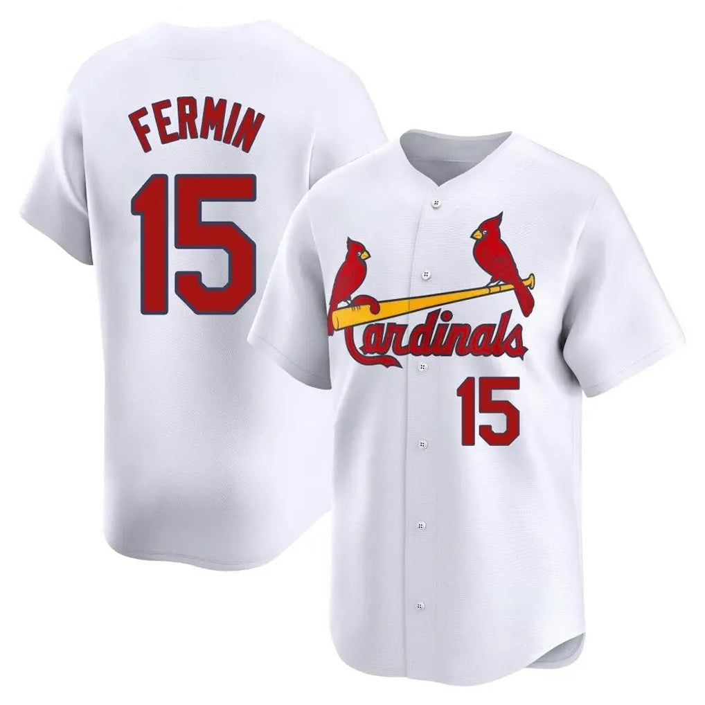 St. Louis Cardinals #15 Jose Fermin Player White Home Limited Gdoa Stitched Jerseys