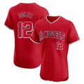 LA.Angels #12 Jorge Soler Player Red Home Limited Elite Gdoa Stitched Jerseys