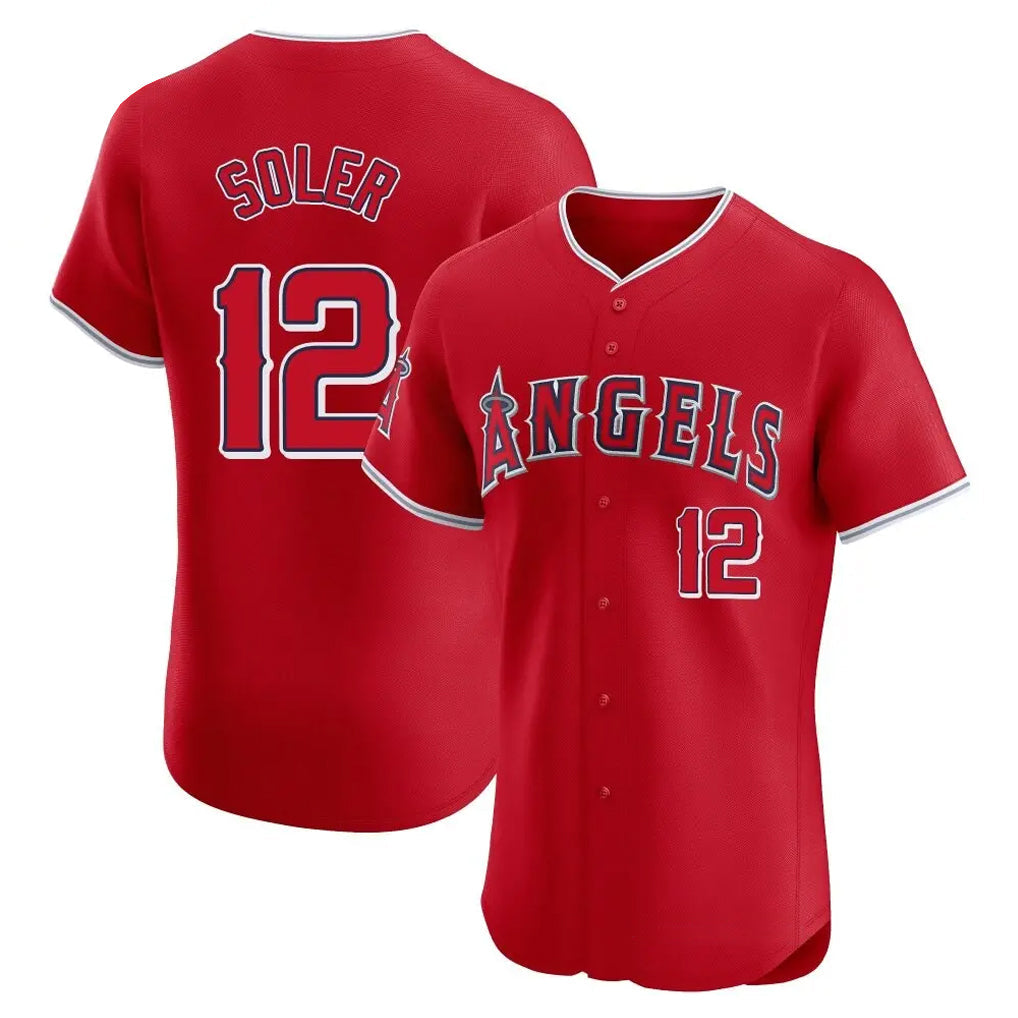 LA.Angels #12 Jorge Soler Player Red Home Limited Elite Gdoa Stitched Jerseys