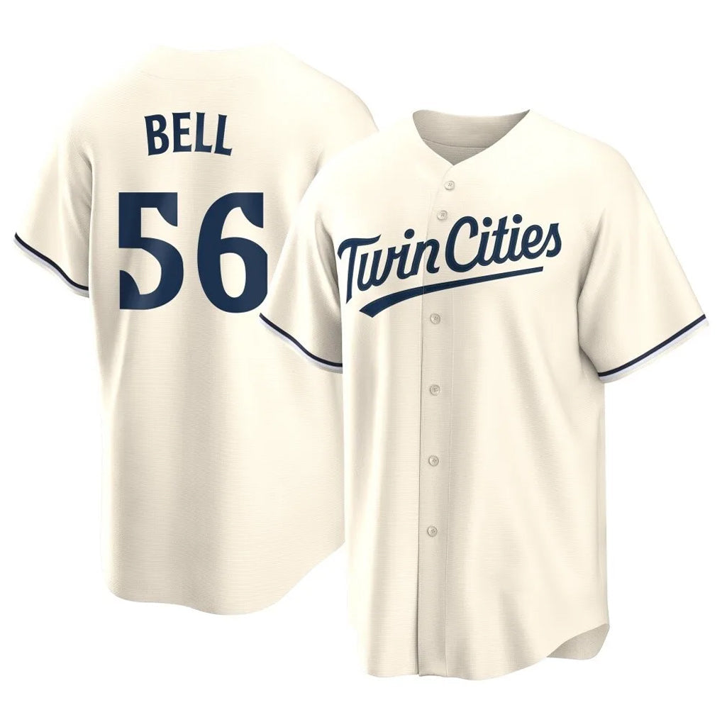 M.Twins #56 Josh Bell Player Cream Game Limited Home Gdoa Stitched Jerseys
