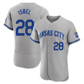 KC.Royals #28 Kyle Isbel Player Gray Limited Elite Home Game Gdoa Stitched Jerseys