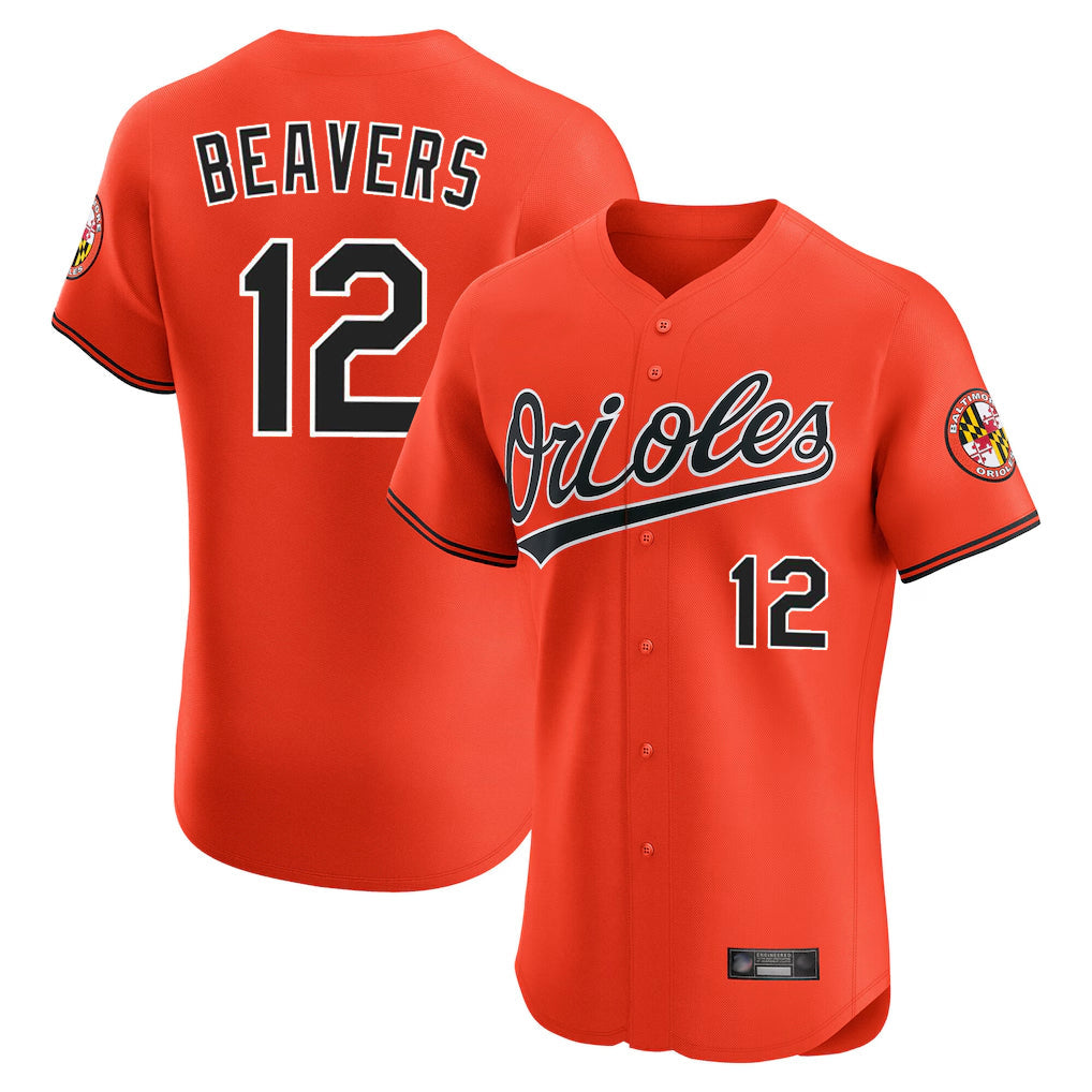 B.Orioles #12 Dylan Beavers Player Orange Limited Elite Home Game Gdoa Stitched Jerseys