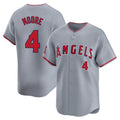 LA.Angels #4 Christian Moore Player Gray Home Limited Gdoa Stitched Jerseys